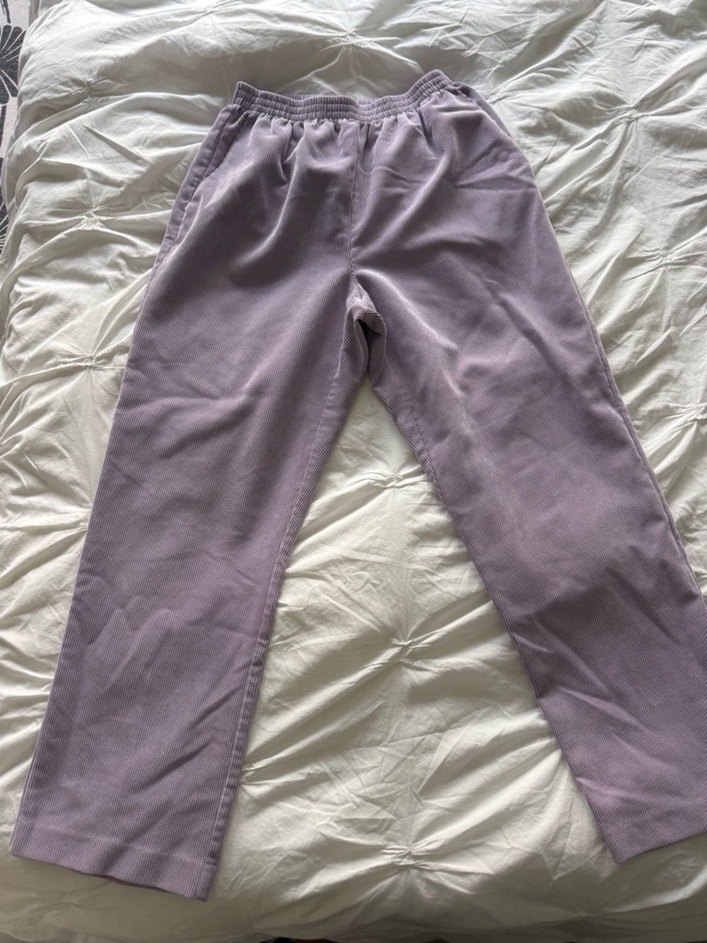 Alfred Dunner Lavender Corduroy Elastic Waist Pants